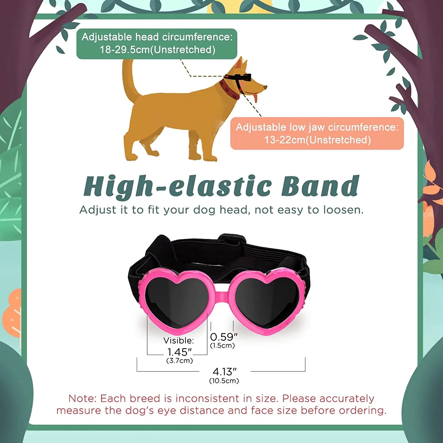 Kleine Sonnenbrille in Herzform für Hunde